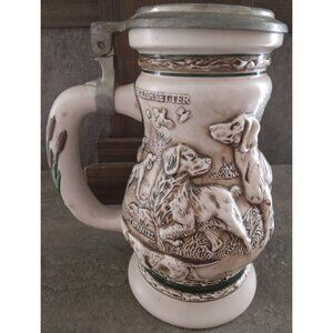 1991 Avon Great dogs of the Outdoors collectible stein #10657 hand crafted in Br
